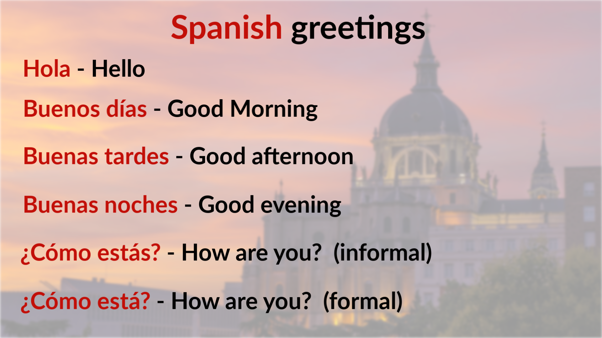 Hello in Spanish, and other Spanish Greetings