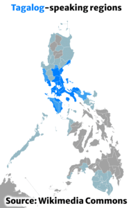 map of Tagalog-speaking regions